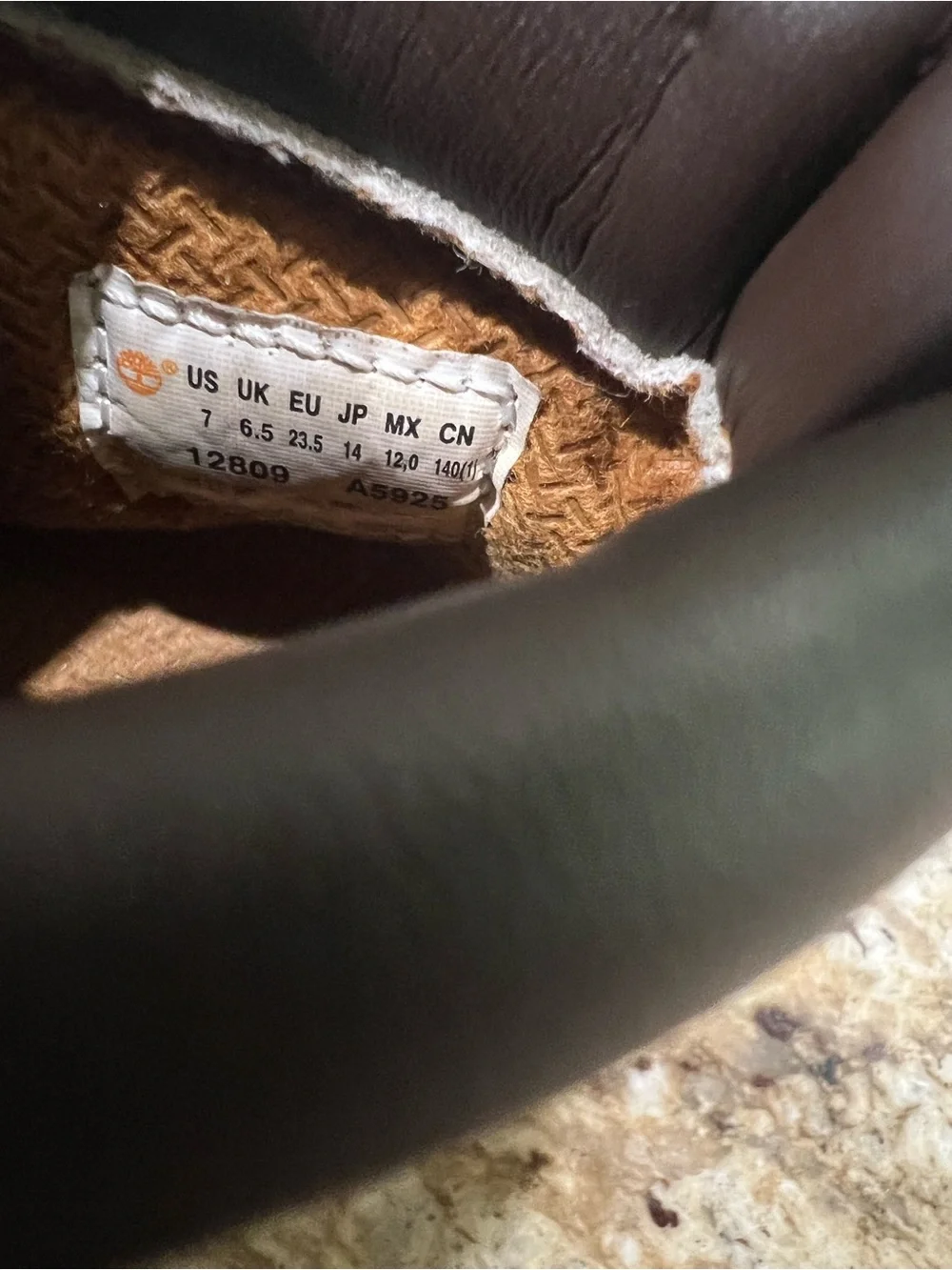 Timberland Tan and Brown Leather Boots with Rugged Sole 7 Toddler/Baby